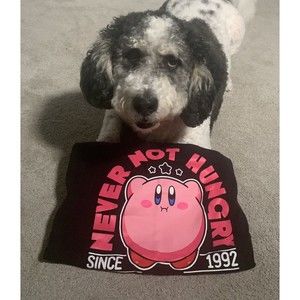 kirby never not hungry since 1992 nintendo tshirt size large